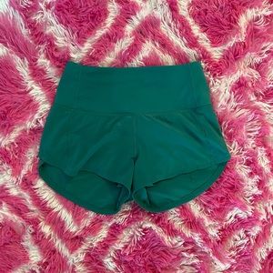 Lululemon Speed Ups Size 0 Lagoon Green Highwasted 2.5 Inch